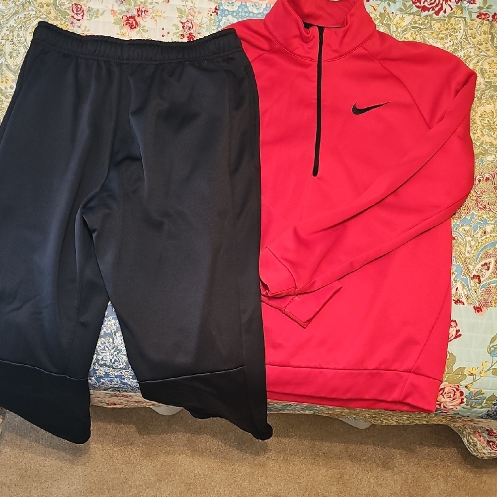 Nike Red and Black Activewear Set